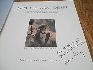 Imagen del vendedor de Our Historic Desert; The Story of the Anza-Borrego Desert a la venta por Eastburn Books