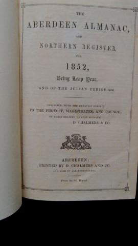The Aberdeen Almanac, and Northern Register, for 1852
