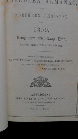 The Aberdeen Almanac, and Northern Register, for 1859