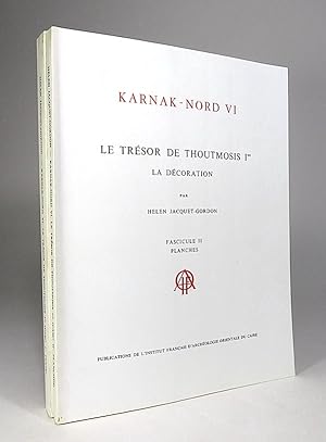 Bild des Verkufers fr Le trsor de Thoutmosis Ier. La dcoration. I. Texte; II. Planches. (Karnak-Nord, VI). [TWO VOLUMES]. zum Verkauf von Librarium of The Hague