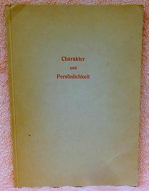 Seller image for Charakter und Persnlichkeit for sale by Argyl Houser, Bookseller