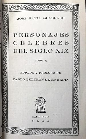 Personajes célebres del siglo XIX. Tomo I.