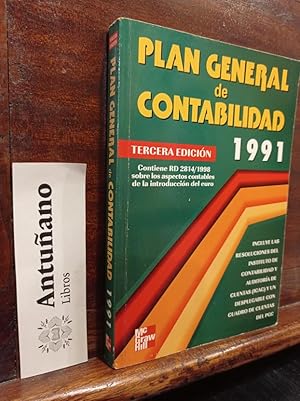 Seller image for Plan general de contabilidad 1991 for sale by Libros Antuano