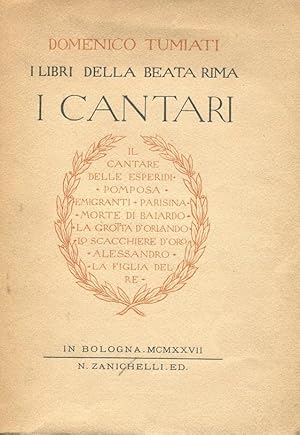 I CANTARI, apprezzata serie di belle poesie, qui in prima edizione, impreziosita da una dedica ma...