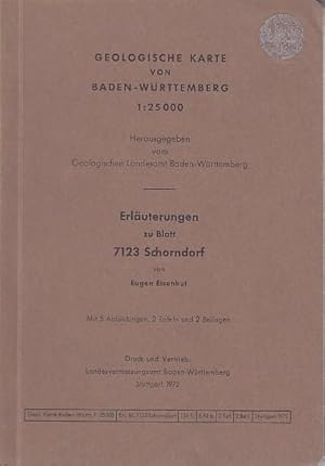 Seller image for Geologische Karte von Baden-Wrttemberg 1:25 000. Erluterungen zu Blatt 7123 Schorndorf. for sale by Antiquariat Carl Wegner