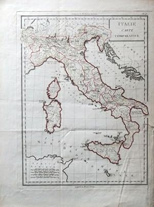 Italie. Carte Comparative.