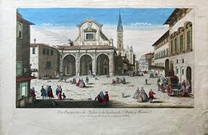 Imagen del vendedor de Vue Perspective de l'Eglise et de la place de St. Pierre a Florence. a la venta por BOTTEGHINA D'ARTE GALLERIA KPROS