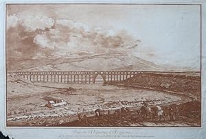 Image du vendeur pour Vue de l'Aqueduc d'Aragona sur le fleuve Simeta qui separe la base de l'Etna a droite, d'avec le Fief d'Aragona a gouche. mis en vente par BOTTEGHINA D'ARTE GALLERIA KPROS