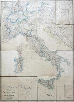 Italia. Karte von Italien nebst den nördlich angrænzenden Lændern zum Hand und Reisegebrauche. He...
