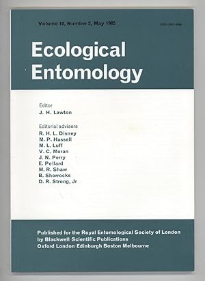 Ecological Entomology Volume 10, Number 2 May 1985