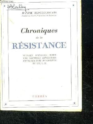 Seller image for CHRONIQUES DE LA RESISTANCE for sale by Le-Livre