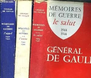 Imagen del vendedor de MEMOIRES DE GUERRE - 3 VOLUMES - TOME I+II+III - L'APPEL 1940-1942 / L'UNITE 1942-1944 / LE SALUT 1944-1946 a la venta por Le-Livre
