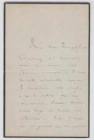 Lettre autographe signée à Guy de Maupassant.