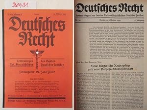 Seller image for Deutsches Recht: Zentralorgan des Bundes Nat.-Sozialistischer Deutscher Juristen. 4.Jahrgang 1934 * Heft 20 vom 25.Oktober 1934 for sale by Galerie fr gegenstndliche Kunst