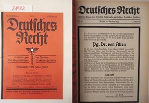 Seller image for Deutsches Recht: Zentralorgan des Bundes Nat.-Sozialistischer Deutscher Juristen. 4.Jahrgang 1934 * Heft 19 vom 10.Oktober 1934 for sale by Galerie fr gegenstndliche Kunst