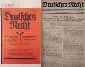 Seller image for Deutsches Recht: Zentralorgan des Bundes Nat.-Sozialistischer Deutscher Juristen. 4.Jahrgang 1934 * Heft 18 vom 25.September 1934 for sale by Galerie fr gegenstndliche Kunst