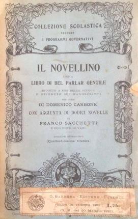 Seller image for Il novellino ossia libro di bel parlar gentile. for sale by Libreria La Fenice di Pietro Freggio