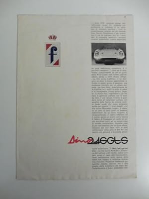 Ferrari Dino246 GTS Pininfarina. Manifesto pubblicitario