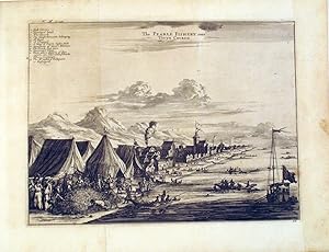 Bild des Verkufers fr The Pearle Fishery near Toute Couryn, copper engraving from Johan Nieuhoff's 'Voyages and travels, into Brasil, and the East-Indies' zum Verkauf von Antipodean Books, Maps & Prints, ABAA