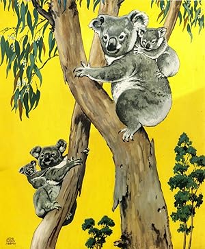 "Animal Babies". 12 color plates including koala and platypus