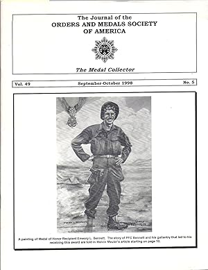 Seller image for The Journal of the Orders and Medals Society of America The Medal Collector Volume 49 Number 5 September October 1998 for sale by Charles Lewis Best Booksellers