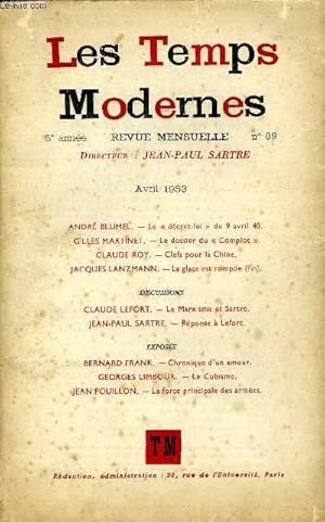 Image du vendeur pour LES TEMPS MODERNES N 89 - ANDR BLUMEL.   Le  dcret-loi  du 9 avril 40GILLES MARTINET.   Le dossier du  Complot CLAUDE ROY.   Clefs pour la Chine.JACQUES LANZMANN.   La glace est rompue (fin)DISCUSSIONSCLAUDE LEFORT. mis en vente par Le-Livre