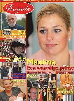 Seller image for ROYALS, Nr. 8, AUG. 2002 (Inhoud: Maxima, Een waardige prinses. Prins Bernhard, De nestor van 91. Koningin Beatrix bij Brits jubileum. Zomer in Monaco. Mette-Marit, Europa's ruigste prinses.) for sale by Le-Livre