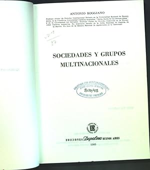 Bild des Verkufers fr Sociedades y Grupos Multinacionales; zum Verkauf von books4less (Versandantiquariat Petra Gros GmbH & Co. KG)