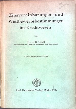 Immagine del venditore per Zinsvereinbarungen und Wettbewerbsbestimmungen im Kreditwesen; venduto da books4less (Versandantiquariat Petra Gros GmbH & Co. KG)