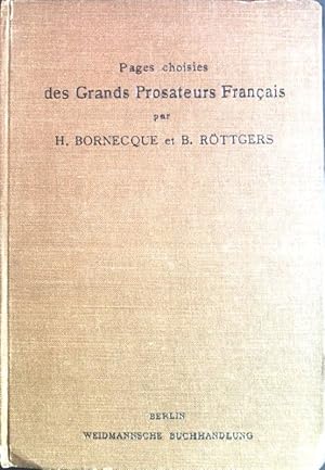 Imagen del vendedor de Pages choisies des grands prosateurs fran�ais du XVIe au XXe si�cle a la venta por books4less (Versandantiquariat Petra Gros GmbH & Co. KG)