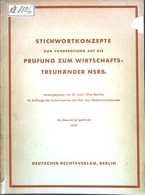 Bild des Verkufers fr Stichwortkonzepte zur Vorbereitung auf die Prfung zum Wirtschaftstreuhnder nsrb. zum Verkauf von books4less (Versandantiquariat Petra Gros GmbH & Co. KG)