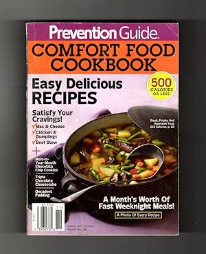 Seller image for Prevention Guide Comfort Food Cookbook - Easy Delicious Recipes. Rodale. Pasta, Pizza, Sandwiches, Chocolate, Soup, Stew, Entrees. Culinary Cookbook for sale by Singularity Rare & Fine