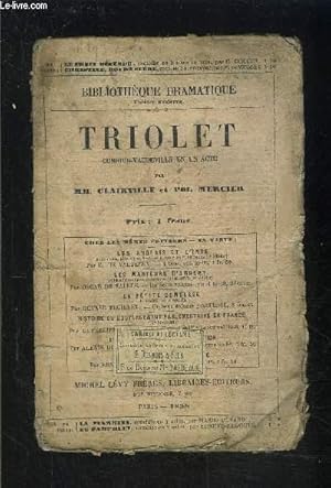 Seller image for TRIOLET- COMEDIE VAUDEVILLE EN UN ACTE for sale by Le-Livre