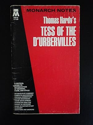 Image du vendeur pour Thomas Hardy's Tess of the D'Urbervilles (Monarch Notes) mis en vente par Bookwood