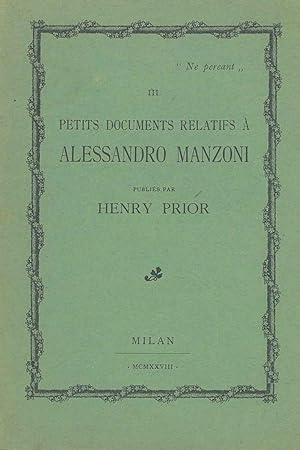 Petits documents relatifs à Alessandro Manzoni