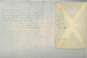 Lettera con allegata busta spedita: "Bologna 2.1.1928"