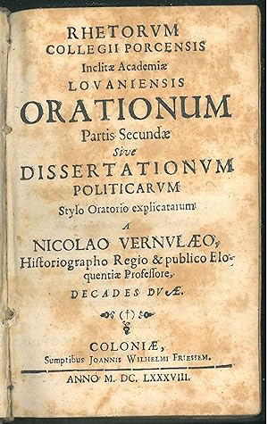 Rhetorum Collegii Porcensis inclitae Academiae Lovaniensis orationum partis secundae sive dissert...