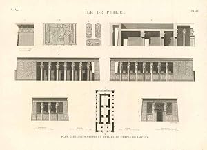 Bild des Verk�ufers f�r Ile de Philae - Plan �levations, coupes et d�tails du temple de l'ouest zum Verkauf von Sergio Trippini