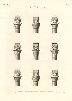 Bild des Verk�ufers f�r Ile de Philae - D�tails des chapiteaux du Temple de l'ouest zum Verkauf von Sergio Trippini