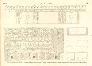 Bild des Verk�ufers f�r Alexandrie - Plan et d�tails des sculptures d'un sarcophage en br�che �gyptienne, trouv� dans l' �difice appell� Mosqu�e des S.t Athanase. - . zum Verkauf von Sergio Trippini