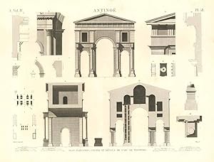 Bild des Verk�ufers f�r Antinoe - Plan,�l�vation, coupes et d�tails de l'arc de tiomphe zum Verkauf von Sergio Trippini