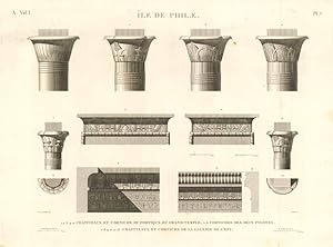 Bild des Verk�ufers f�r Ile de Philae - Chapiteaux et corniche du portique de grand temple . zum Verkauf von Sergio Trippini