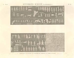 Bild des Verk�ufers f�r Environs d'Esn� (Latopolis) - Zodiaque sculpt� au plafond du temple au nord d'Esn� zum Verkauf von Sergio Trippini