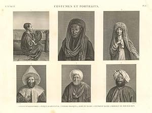 Bild des Verk�ufers f�r Costumes et portraits - Enfant d'Alexandrie - Eveque d'Abyssinie - Femme franque - Agha du Kaire - Cheykh du Kaire - Droman di Mour�d Bey zum Verkauf von Sergio Trippini