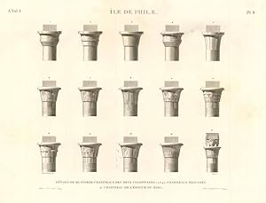 Bild des Verk�ufers f�r Ile de Philae - D�tails de quatorze chapiteaux des deux colonnades . zum Verkauf von Sergio Trippini