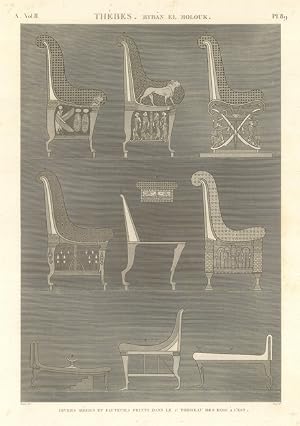 Bild des Verk�ufers f�r Th�bes. Byb�n el Molouk - Divers si�ges et fauteuils peints dans le 5e tombeau des roi � l'est zum Verkauf von Sergio Trippini
