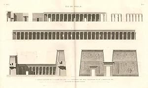Bild des Verk�ufers f�r Ile de Philae - Coupe et elevation de la galerie de l'est . zum Verkauf von Sergio Trippini