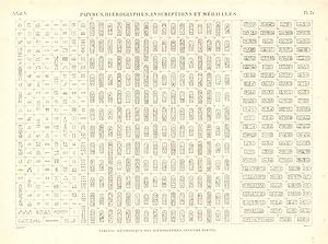 Bild des Verk�ufers f�r Papyrus, hi�rogliphes, inscriptions et m�dailles - Tableau m�thodique des hi�roglyphes, seconde partie zum Verkauf von Sergio Trippini