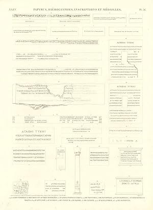 Bild des Verk�ufers f�r Papyrus, hi�rogliphes, inscriptions et m�dailles - Des tombeaux des rois et autres hypog�es - D'Apollinopolis Parva - De Tentyris - De Panopolis -. zum Verkauf von Sergio Trippini