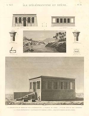 Bild des Verk�ufers f�r Ile d'Elephantine et Sy�ne - Vue perspective du temple du sud a El�phantine. zum Verkauf von Sergio Trippini